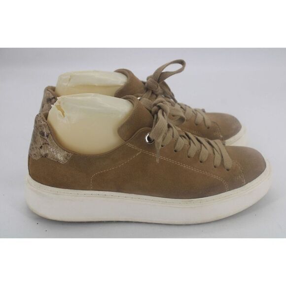 Steve Madden Charlie Taupe Suede Lace Up Rounded Toe Fashion Low Top Sneakers 9 - Picture 6 of 11